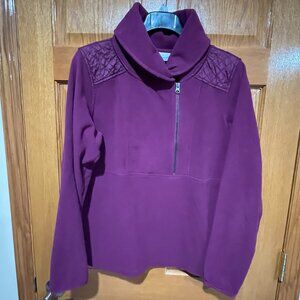 COLUMBIA Women’s XL Purple 1/4 Zip Long Sleeve Pullover Fleece Jacket Shirt EUC